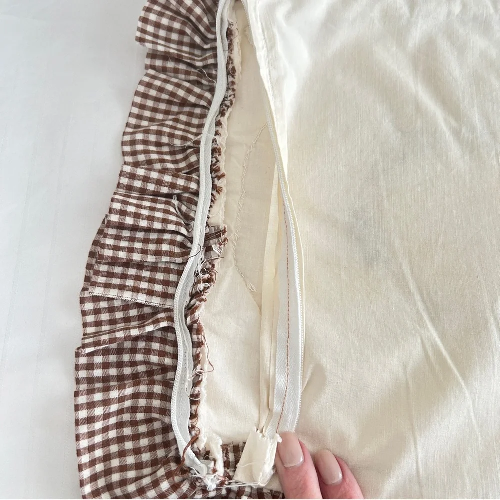 1970s Handmade Dresden Plate Quilted Pillow | Cottagecore Earth Tones